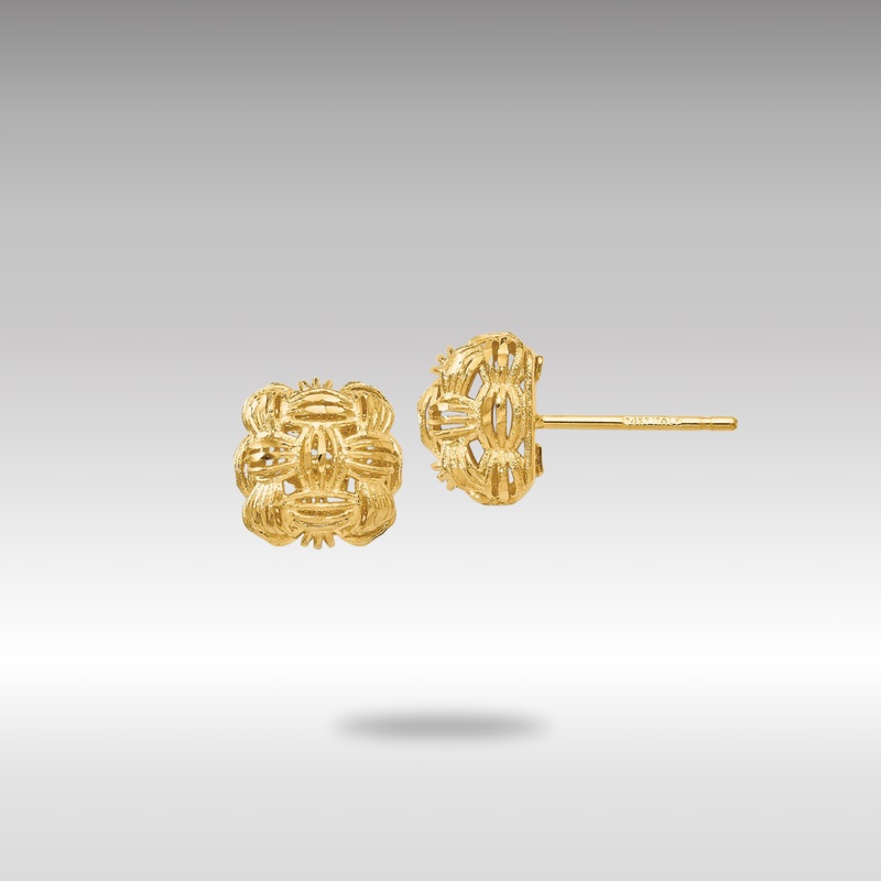 Gold Leslie’s 14K D/C Basketweave Post Earrings – Model LE1171
