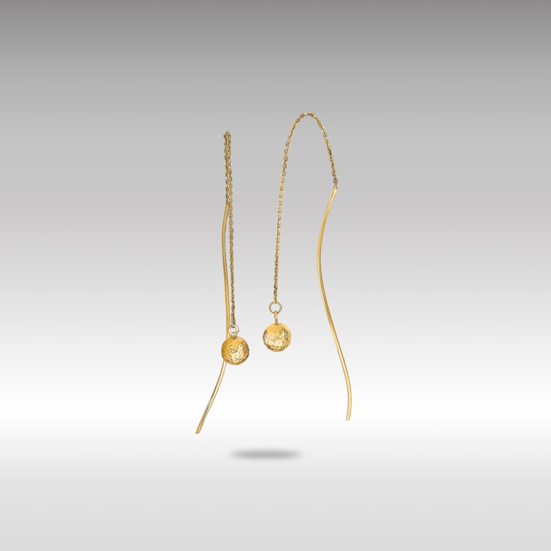 Gold Leslie’s 14k Polished D/C Threader Earrings – Model LE2049