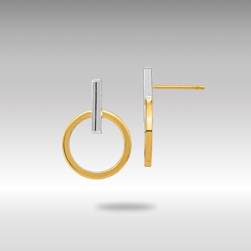 Gold Leslie’s 14K with White Rhodium Polished Post Dangle Earrings – Model LE2092