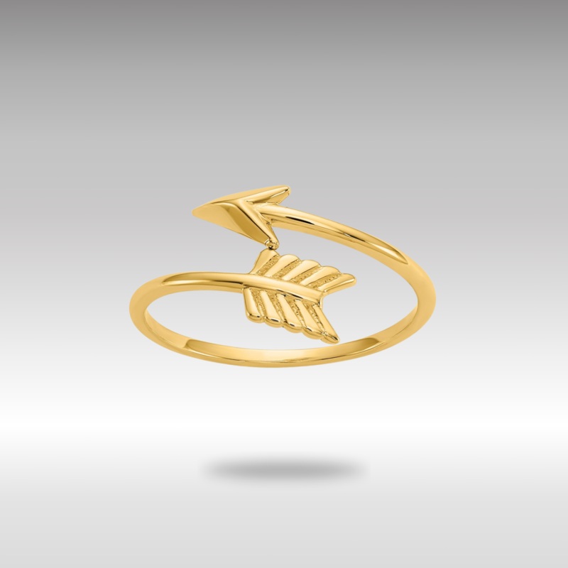 Gold Polished Adjustable Arrow Ring Model-K5779