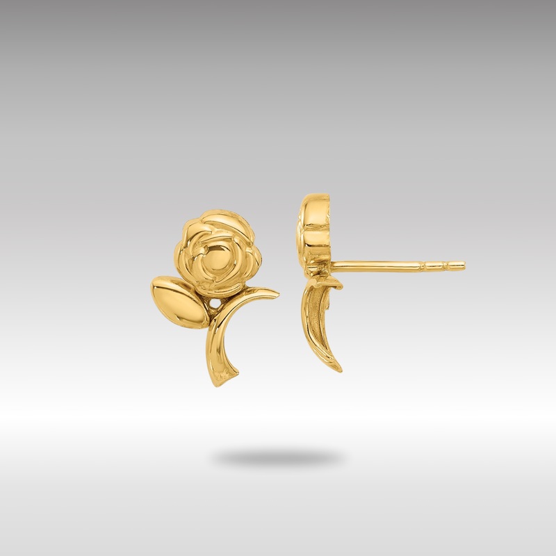 Gold Polished Rose Post Earrings – Model YE2210