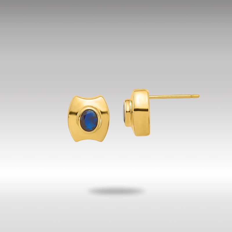Gold Sapphire Post Earrings – Model YE334