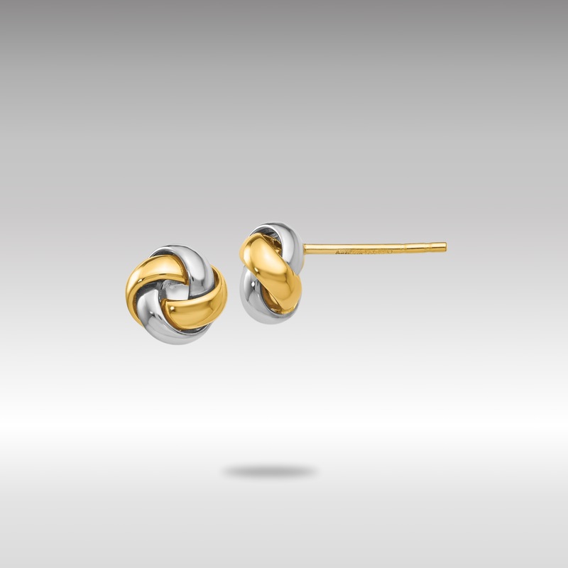 Gold Two-tone Knot Post Earrings – Model TL944