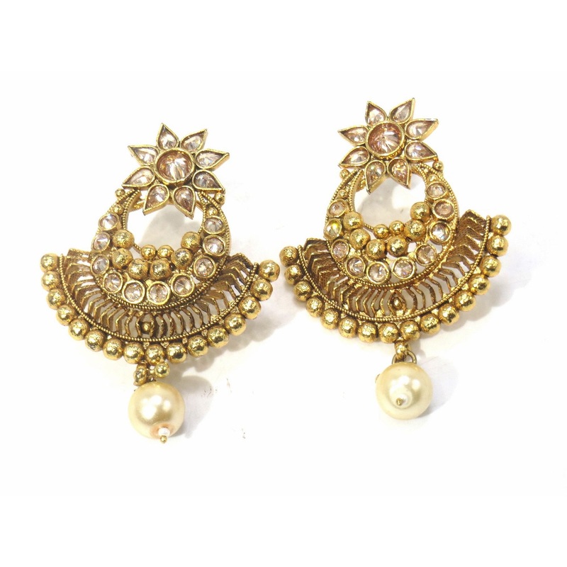 Jewelshingar Jewellery Gold Plated Diamond Earring For Women ( 61193PLE )