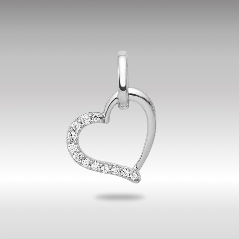 White Gold 1/15ct. Diamond Heart Pendant – Model PM4850-008-WA