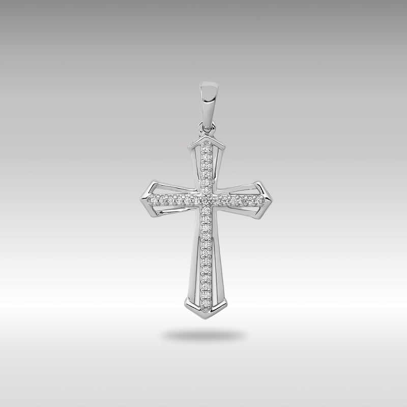 White Gold 1/8ct. Diamond Passion Cross Pendant – Model PM5123-013-WA