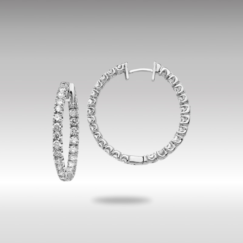White Gold AA Diamond Hinged Hoop Earrings – Model XE1353AA