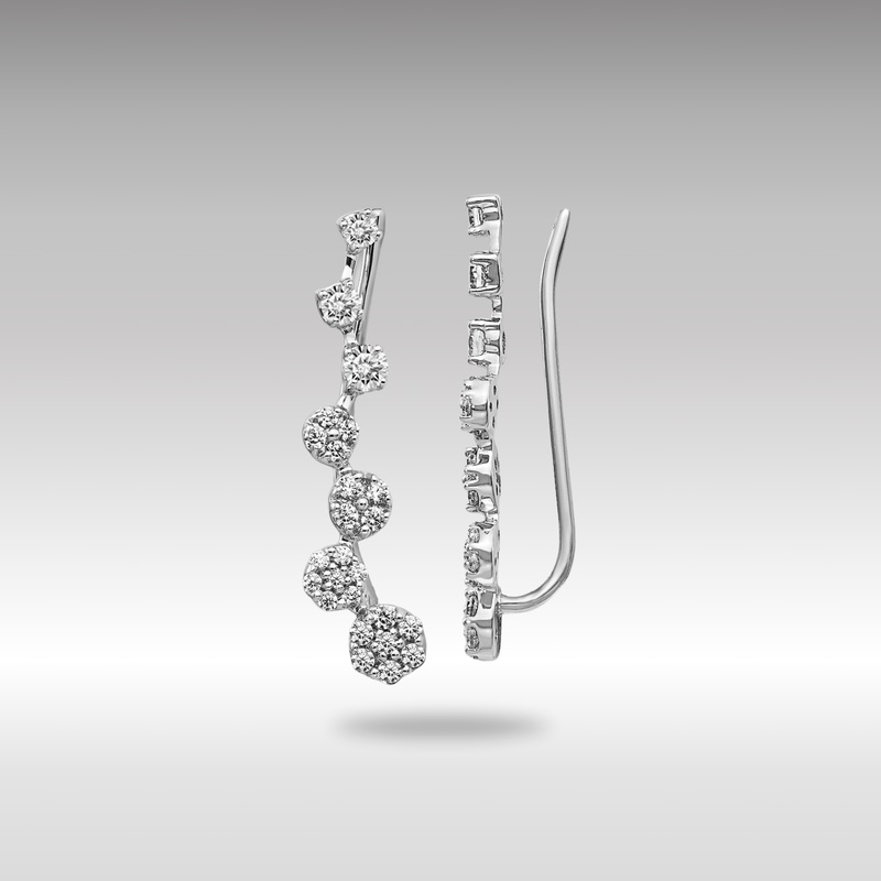 White Gold Diamond Ear Climber Earrings – Model EM4154-050-WA