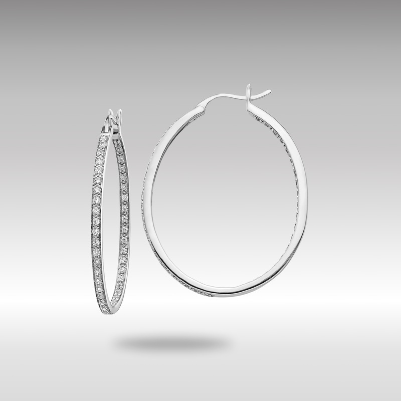 White Gold Diamond In/Out Hoop Earrings – Model EM5427-075-WA