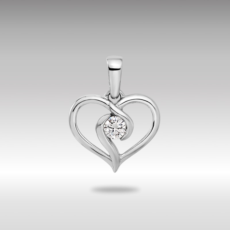 White Gold Lab Grown Diamond VS/SI FGH Heart Pendant – Model PM5922-010-WLG