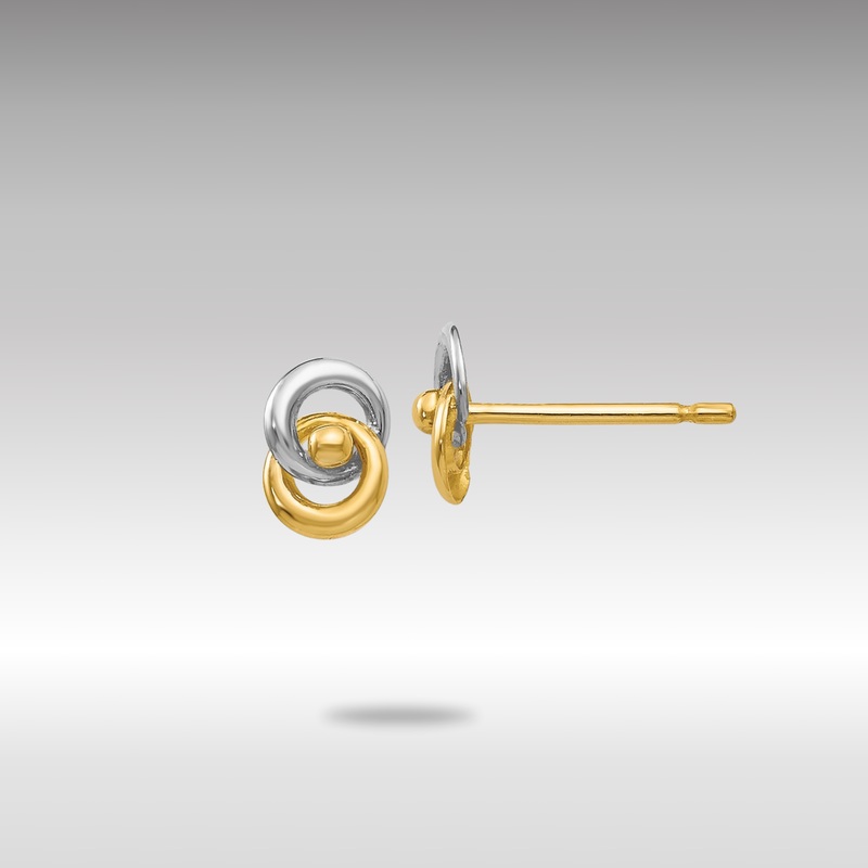 Yellow and White Gold Love Knot Earrings – Model YE138