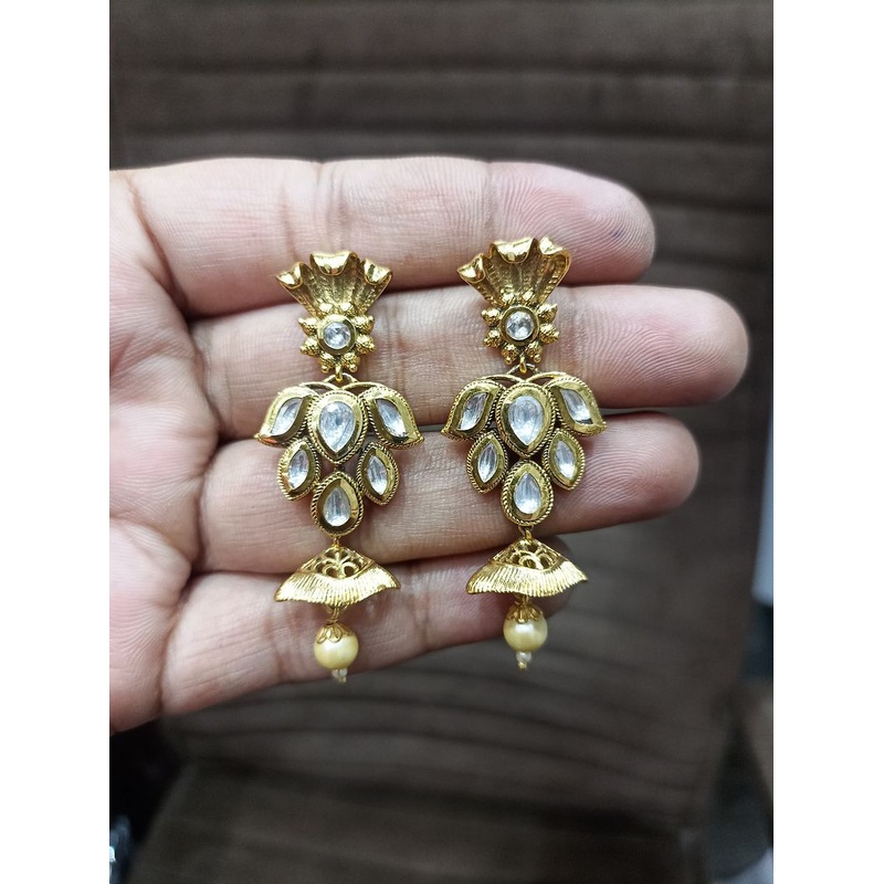 Fine Polki Kundan Earrings By  PKE80028