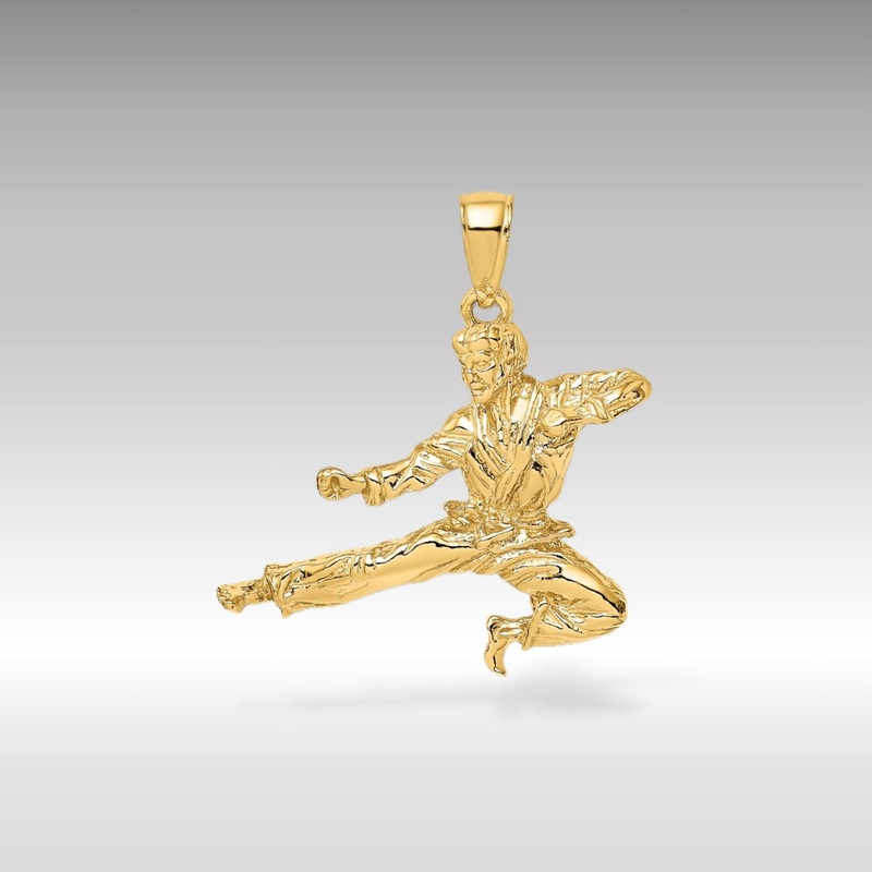 Gold 3D Male Karate Pendant