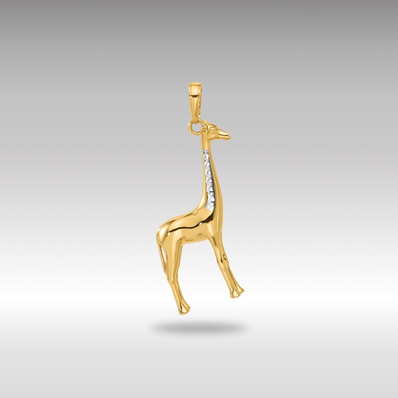 Gold Diamond Cut 3D Giraffe Pendant – Model C4906