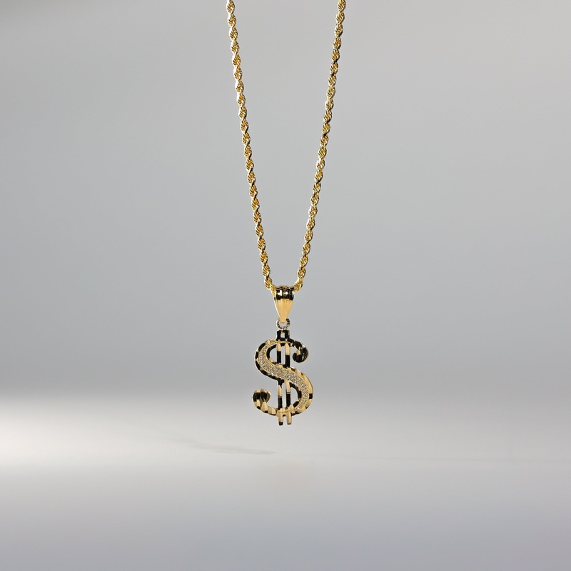 Gold Dollar Sign Pendant – Model 1574