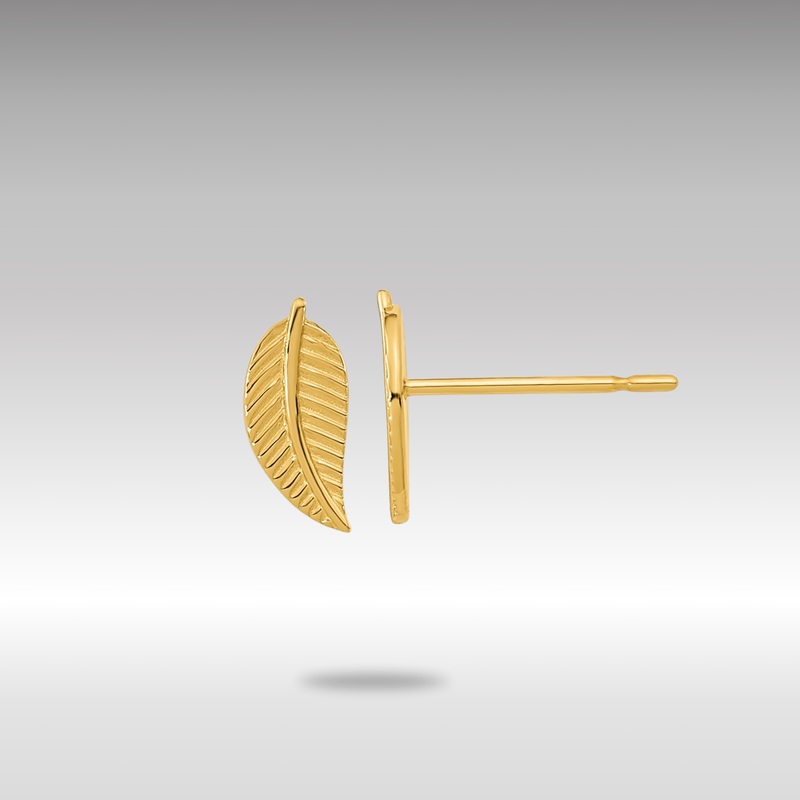 Gold Madi K Kids Leaf Post Earrings – Model GK940