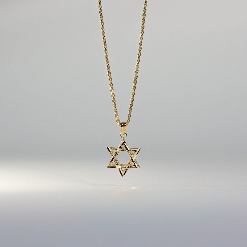 Gold Medium Star of David Pendant – Model 1506