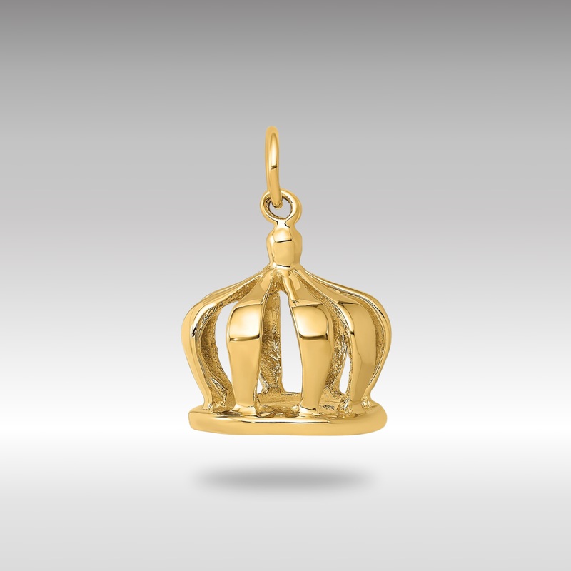 Gold Polished 3D Crown Charm – Model A0318