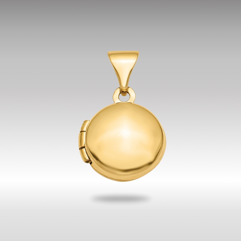 Gold Polished Domed 10mm Small Round Locket Pendant – Model XL729