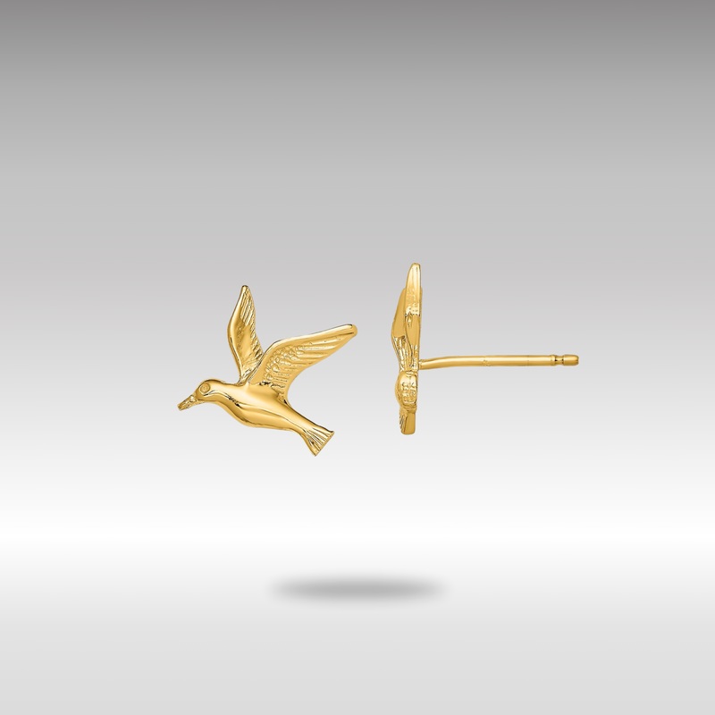 Gold Polished Seagull Post Earrings – Model TE791