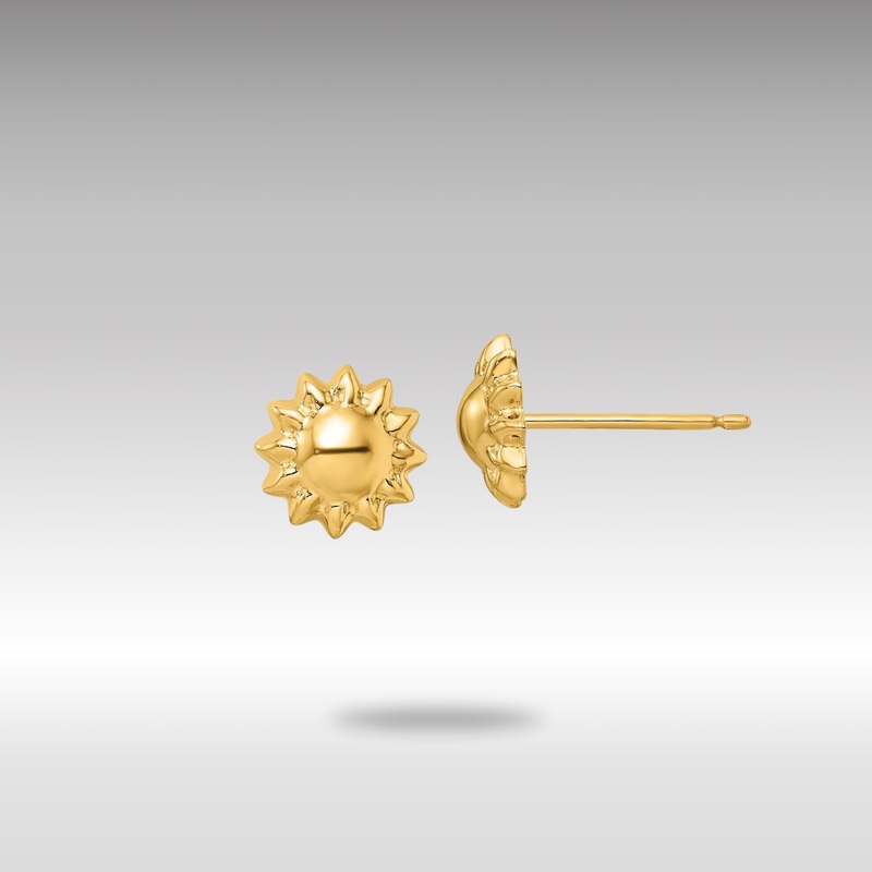 Gold Polished Sun Post Earrings – Model YE2051