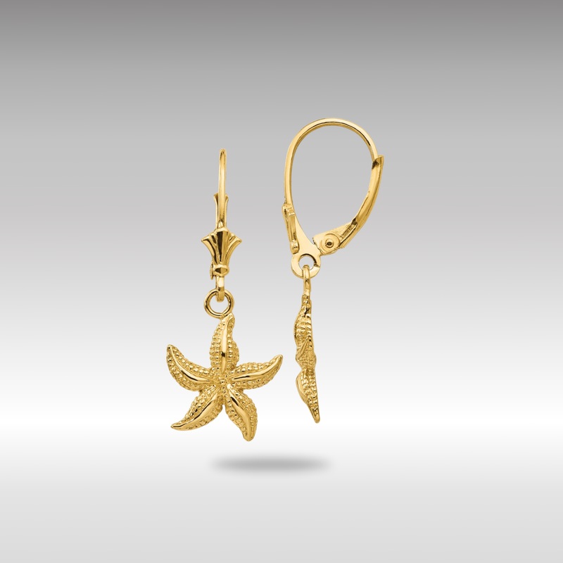 Gold Starfish Leverback Earrings – Model K4426