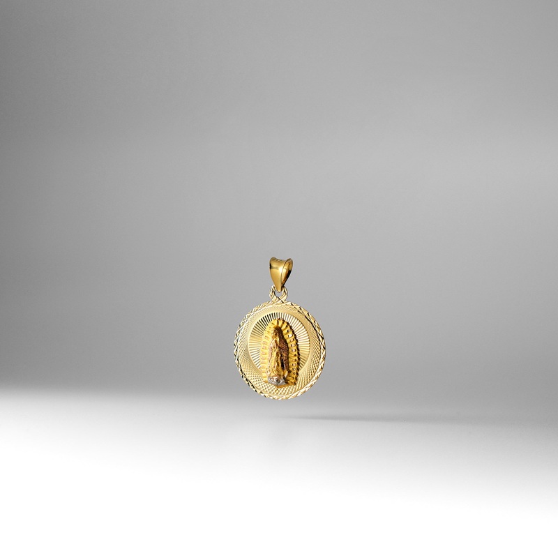 Gold Virgin Mary Stamp Religious Pendant – Model 297