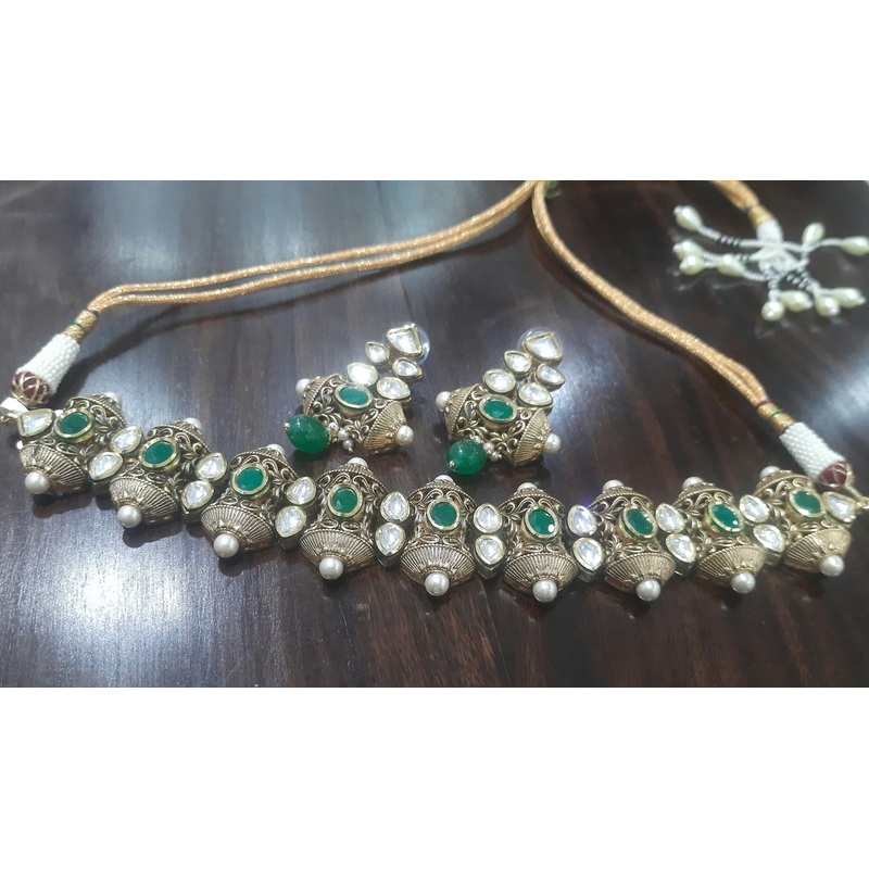 Jewelshingar Fine polki Kundan Jewellery Choker Set for Women