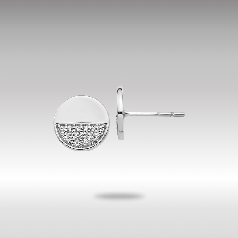 White Gold Diamond Fancy Circle Earrings – Model EM4006-020-WA