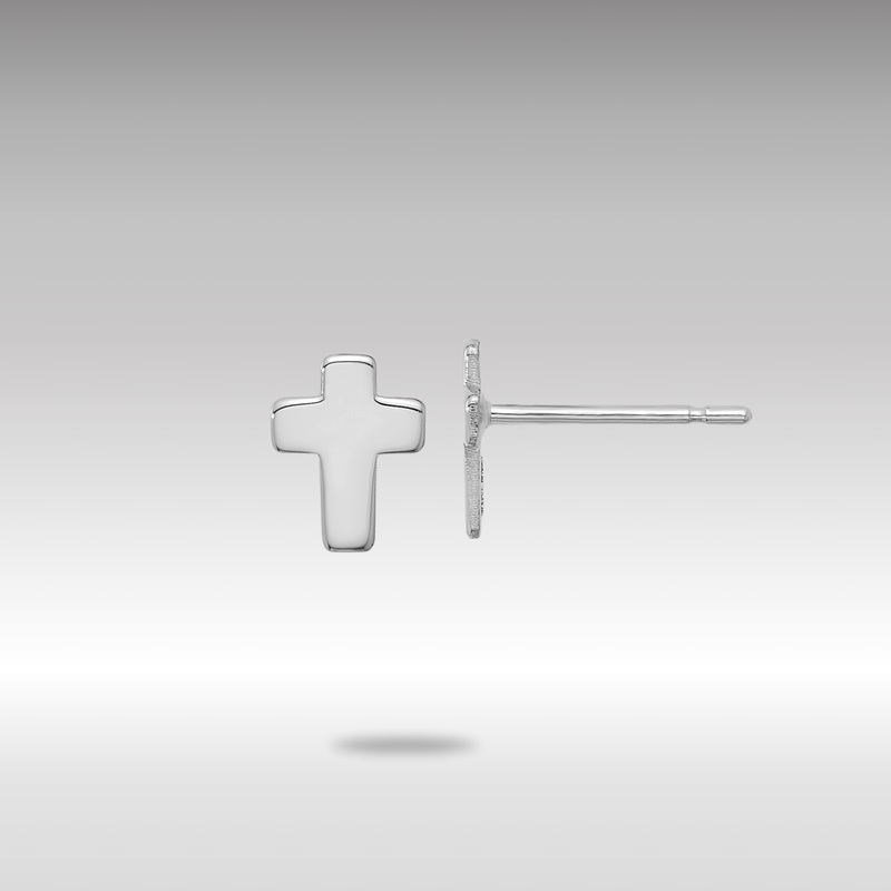 White Gold Polished Cross Post Earrings – Model TE664W