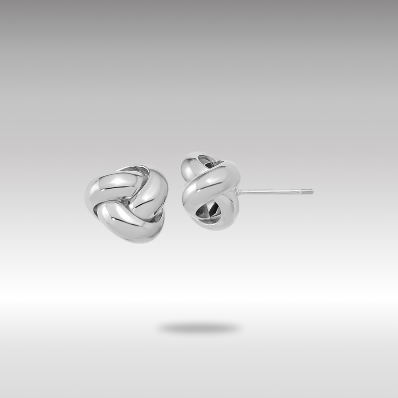 White Gold Polished Love Knot Post Earrings – Model TL1048W