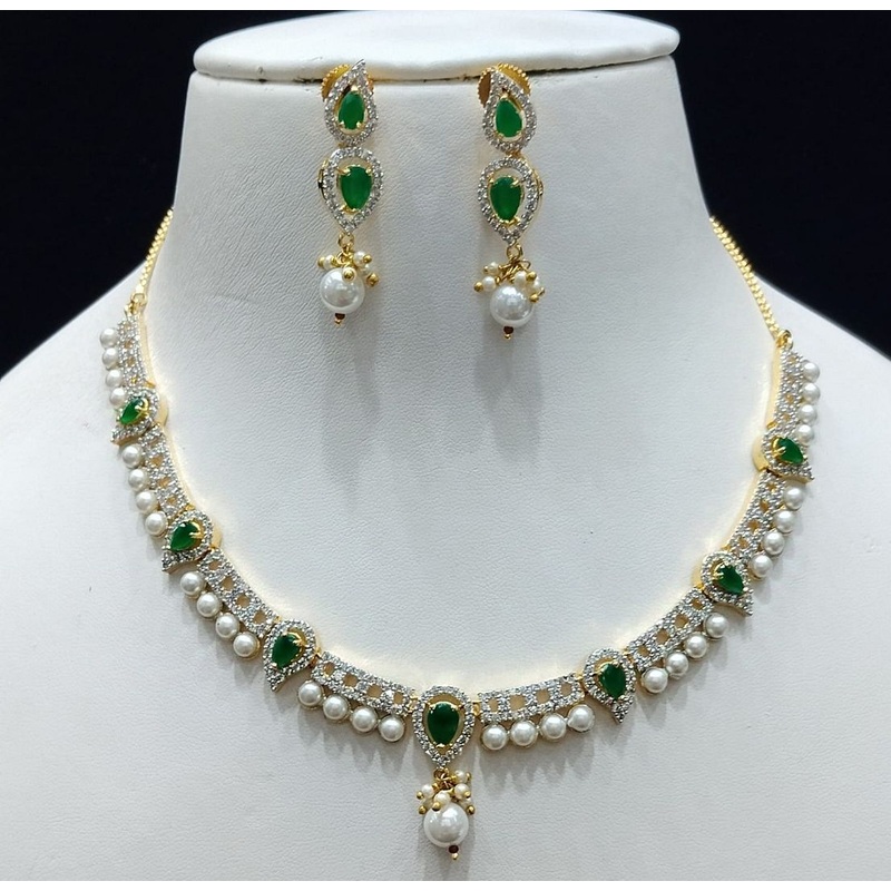 Zircon Necklace By  Colour Clear, Plating Rose Gold CSNA4437