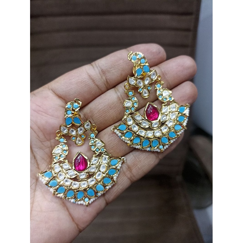 Fine Polki Kundan Earrings By  PKE80022