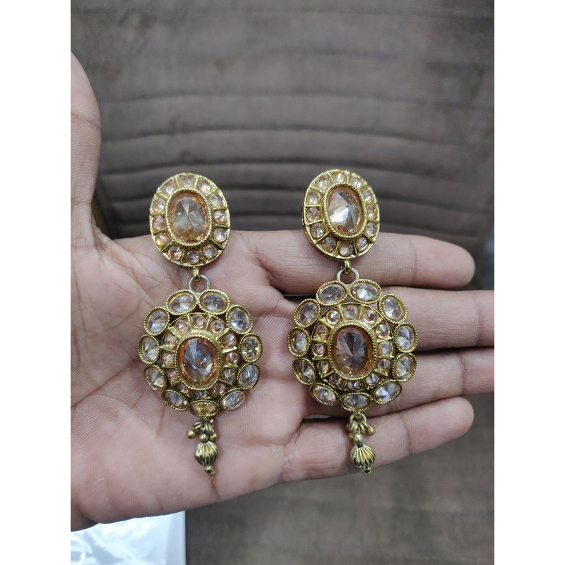 Fine Polki Kundan Earrings By  PKE80066