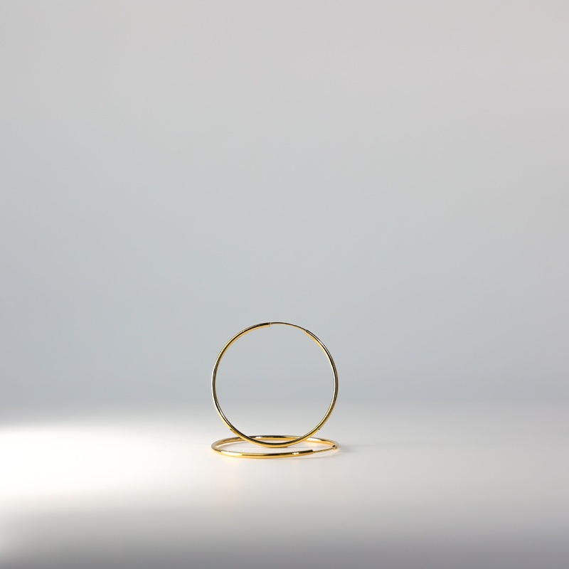 Gold 1.5mm Endless Hoop Earrings (35mm) – Model 119