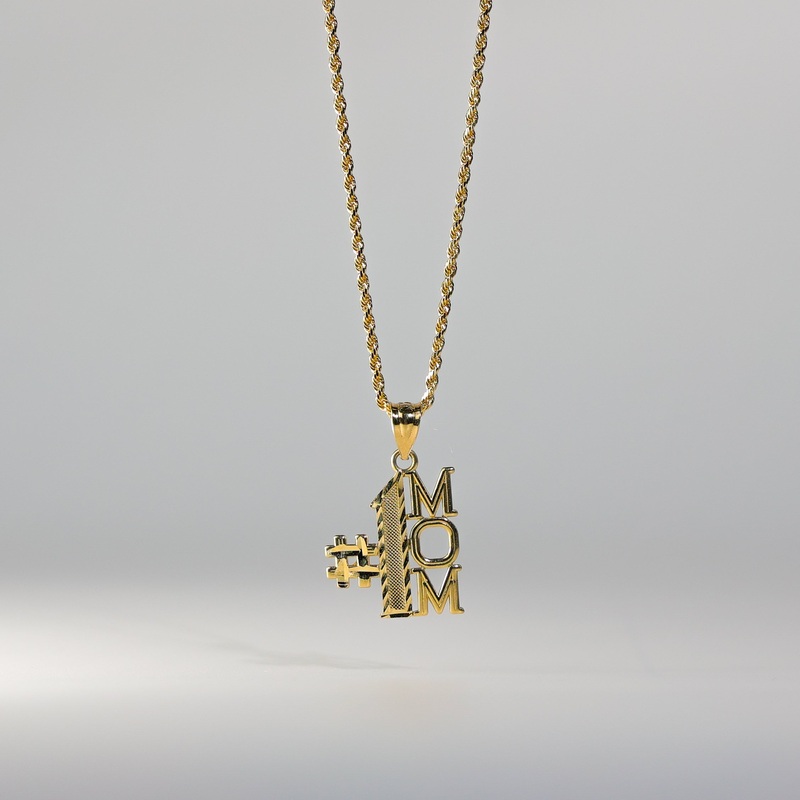Gold #1 Mom Heart Pendant