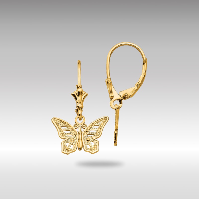Gold Butterfly Leverback Earrings – Model TF1768