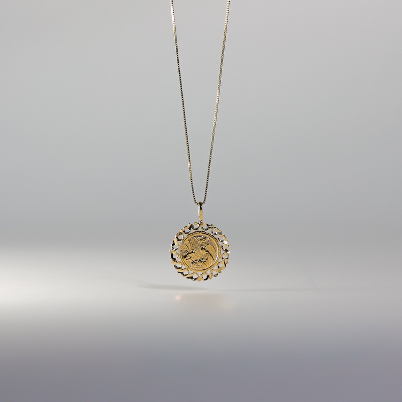 Gold Dainty Baptism Round Pendant – Model 1446