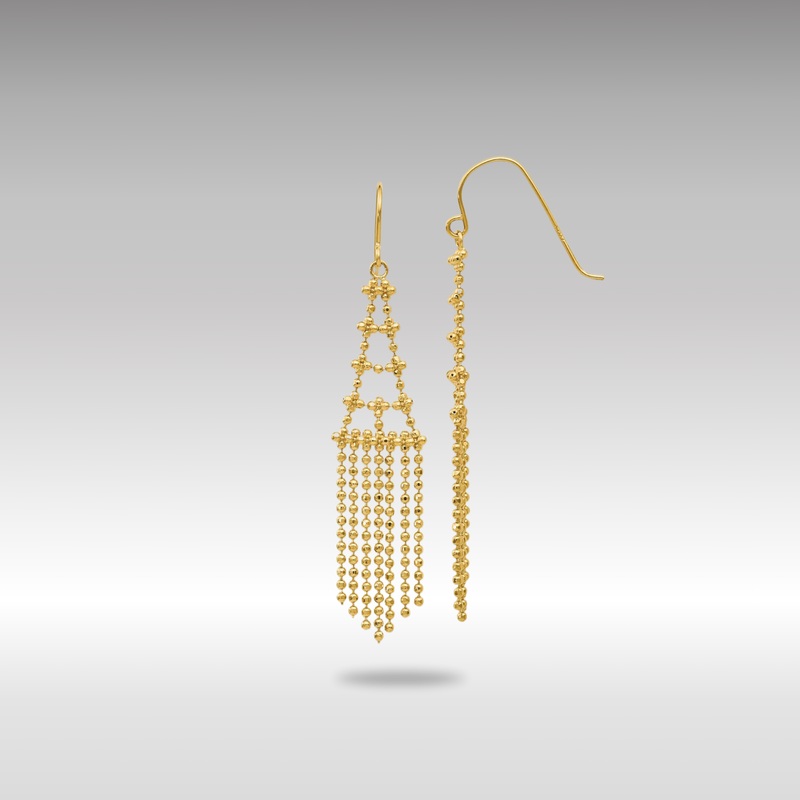 Gold Fancy Hanging Beaded Earrings – Model SF1631