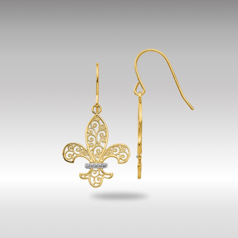 Gold Fleur de lis Shepherd Hook Earrings – Model TM793