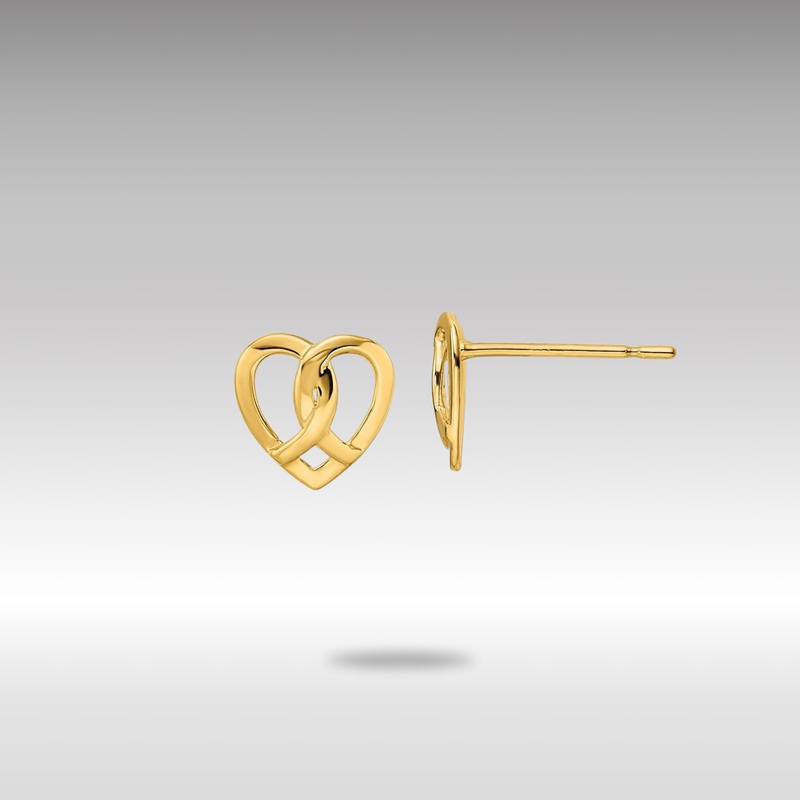 Gold Heart Post Earrings – Model YE2038