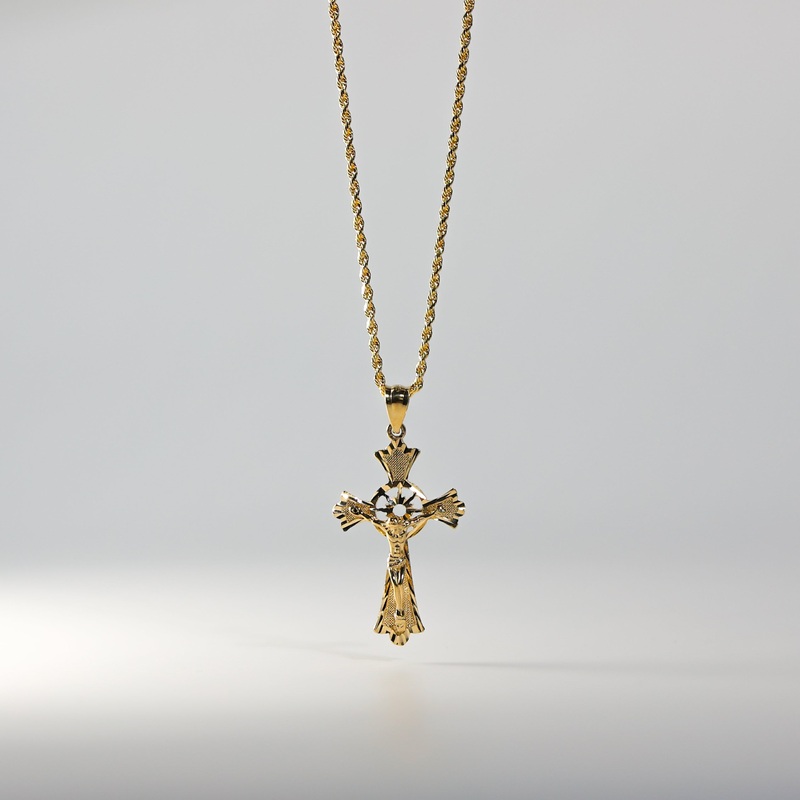 Gold Large Jesus Crucifix Cross Pendant – Model 1004