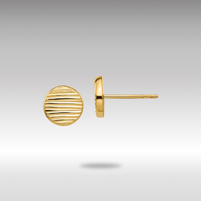 Gold Leslie’s 14K Polished and Textured Disc Post Earrings – Model LE1789