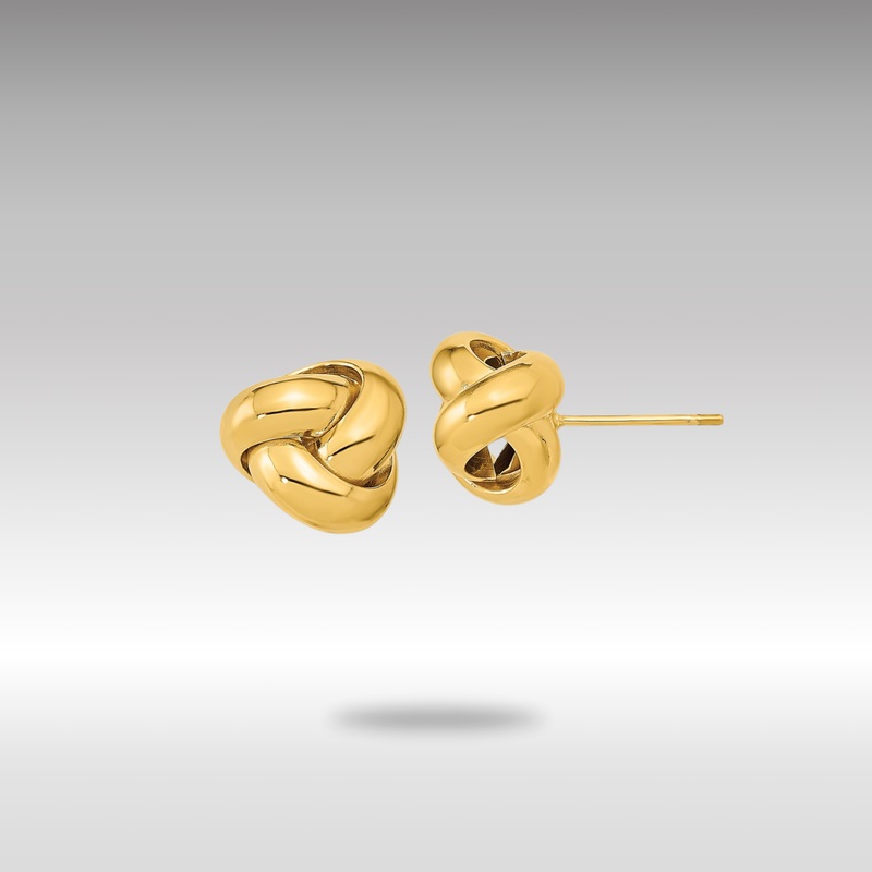 Gold Polished Love Knot Post Earrings – Model TL1048