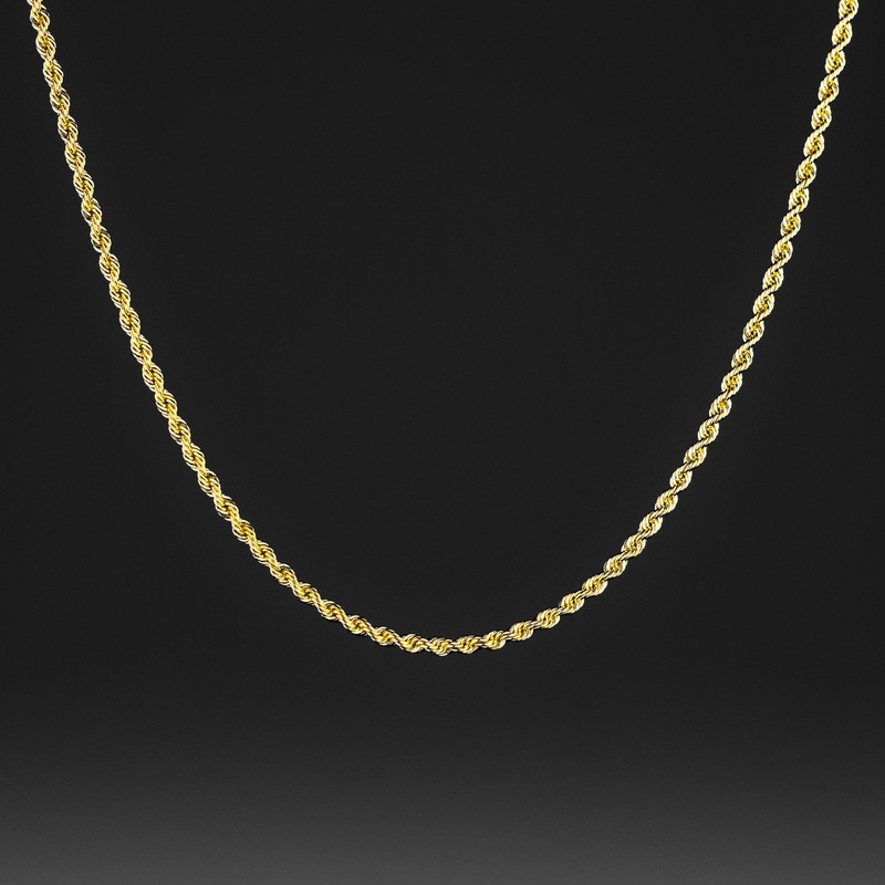 1.8mm Gold Hollow Rope Chain – Model 0437
