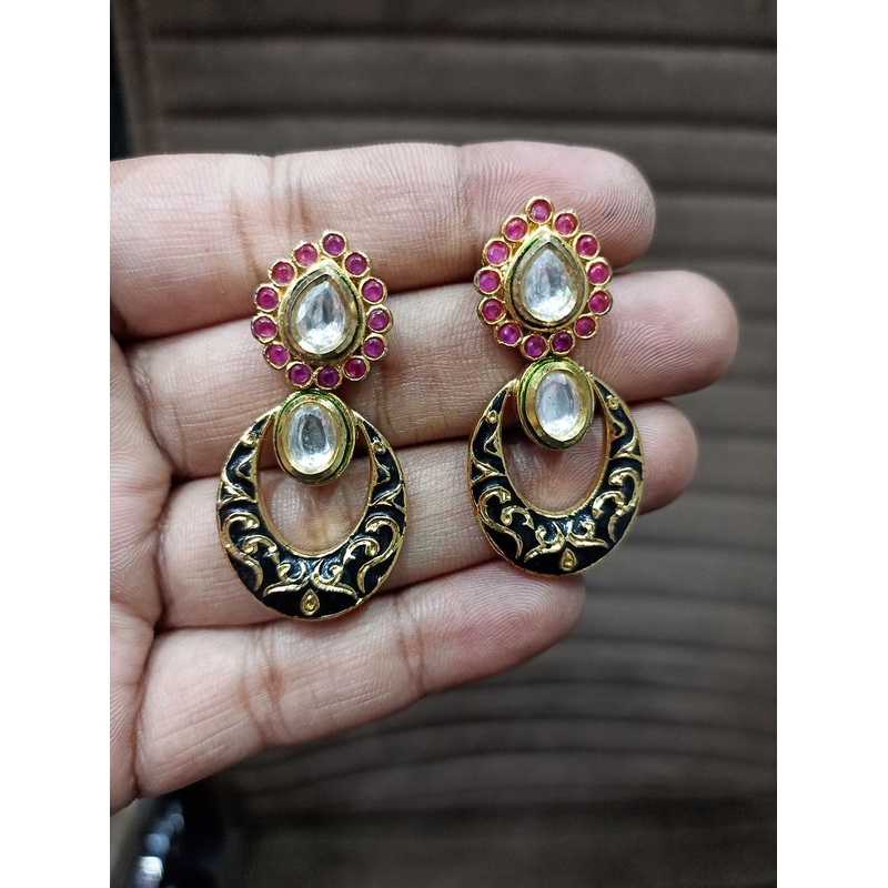 Fine Polki Kundan Earrings By  PKE80013
