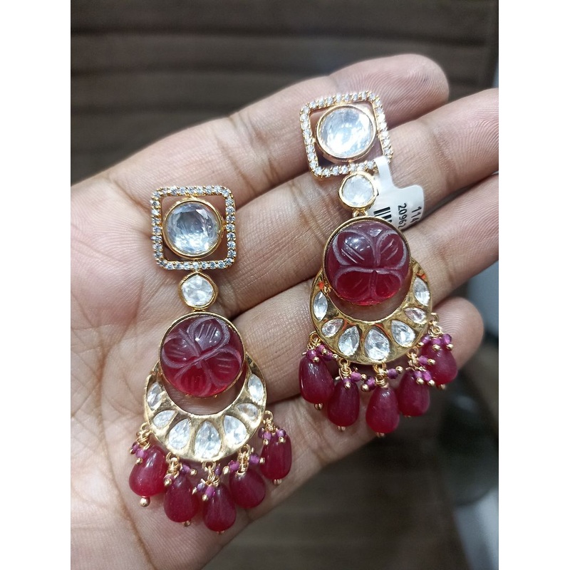 Fine Polki Kundan Earrings By  PKE80020