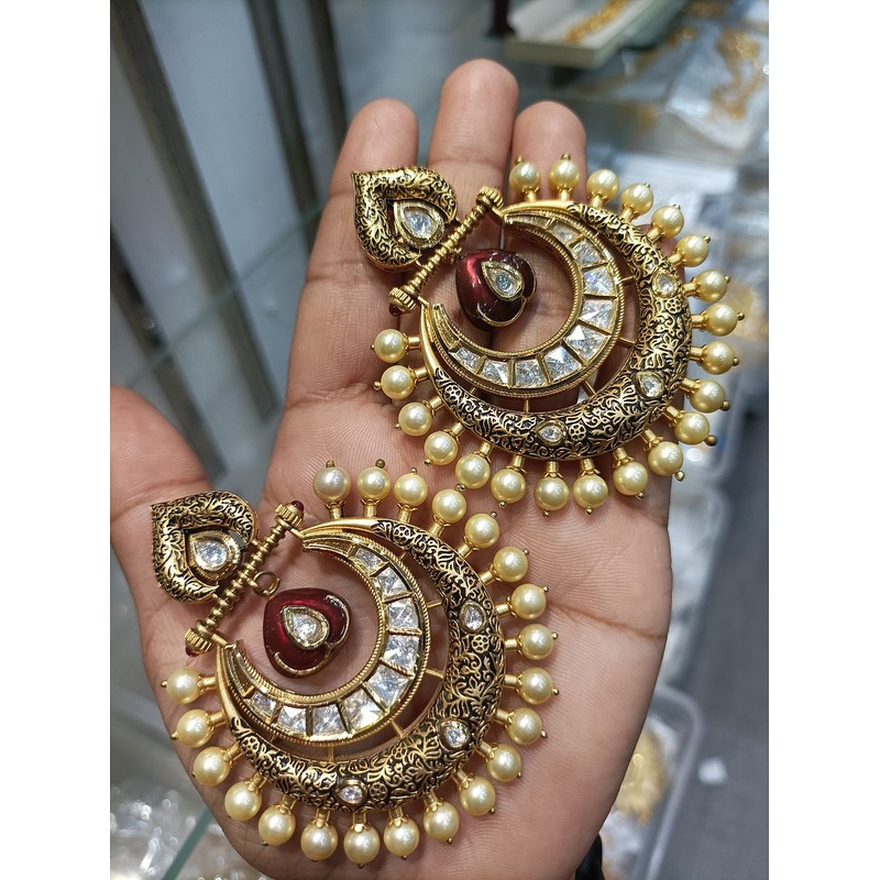 Fine Polki Kundan Earrings By  PKE80098