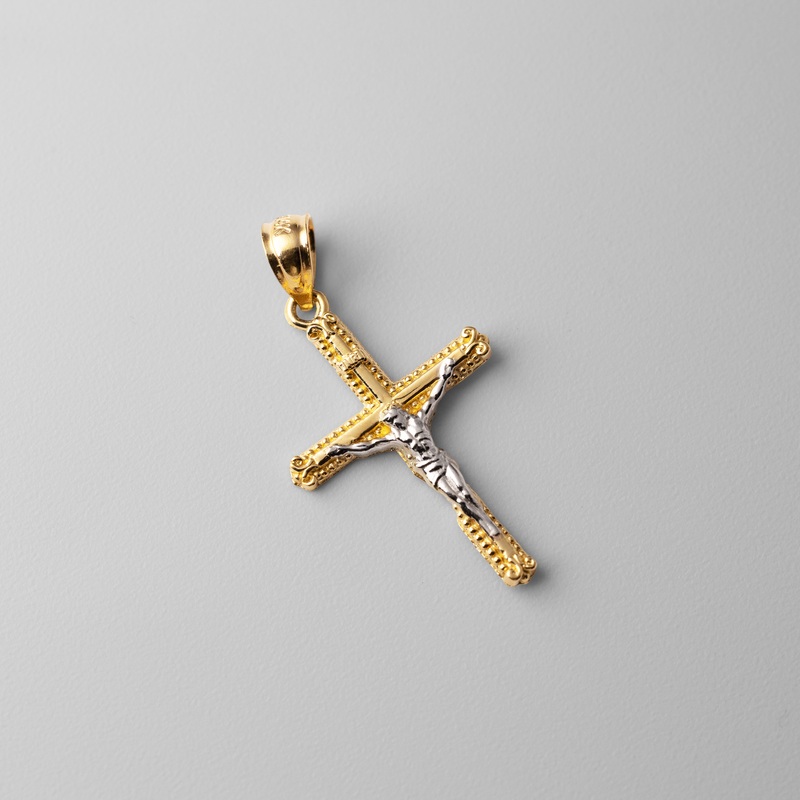 Gold 2 Tones Jesus Crucifix Cross Religious Pendant – Model 0046