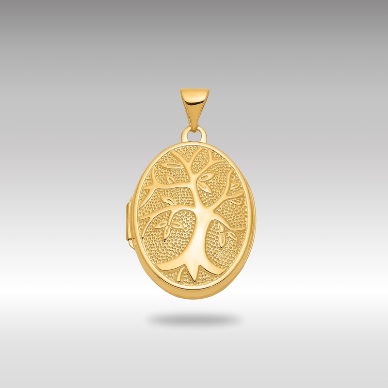 Gold 21x16mm Oval Tree Of Life Locket Pendant – Model XL698